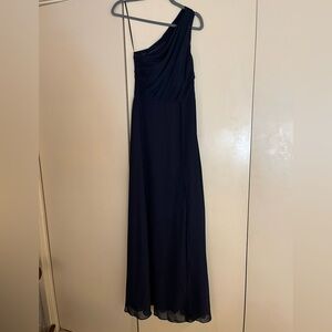 Bridesmaid Navy One-Shoulder Dress